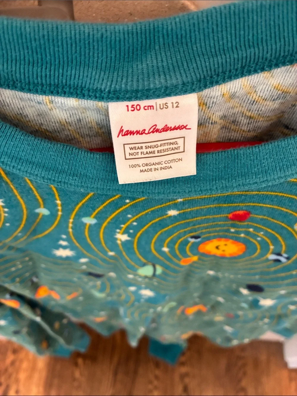 Hanna Andersson Teal Space-Print Pajama Set - Cozy Long Sleeve Sleepwear